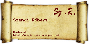 Szendi Róbert névjegykártya