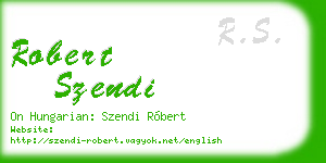 robert szendi business card